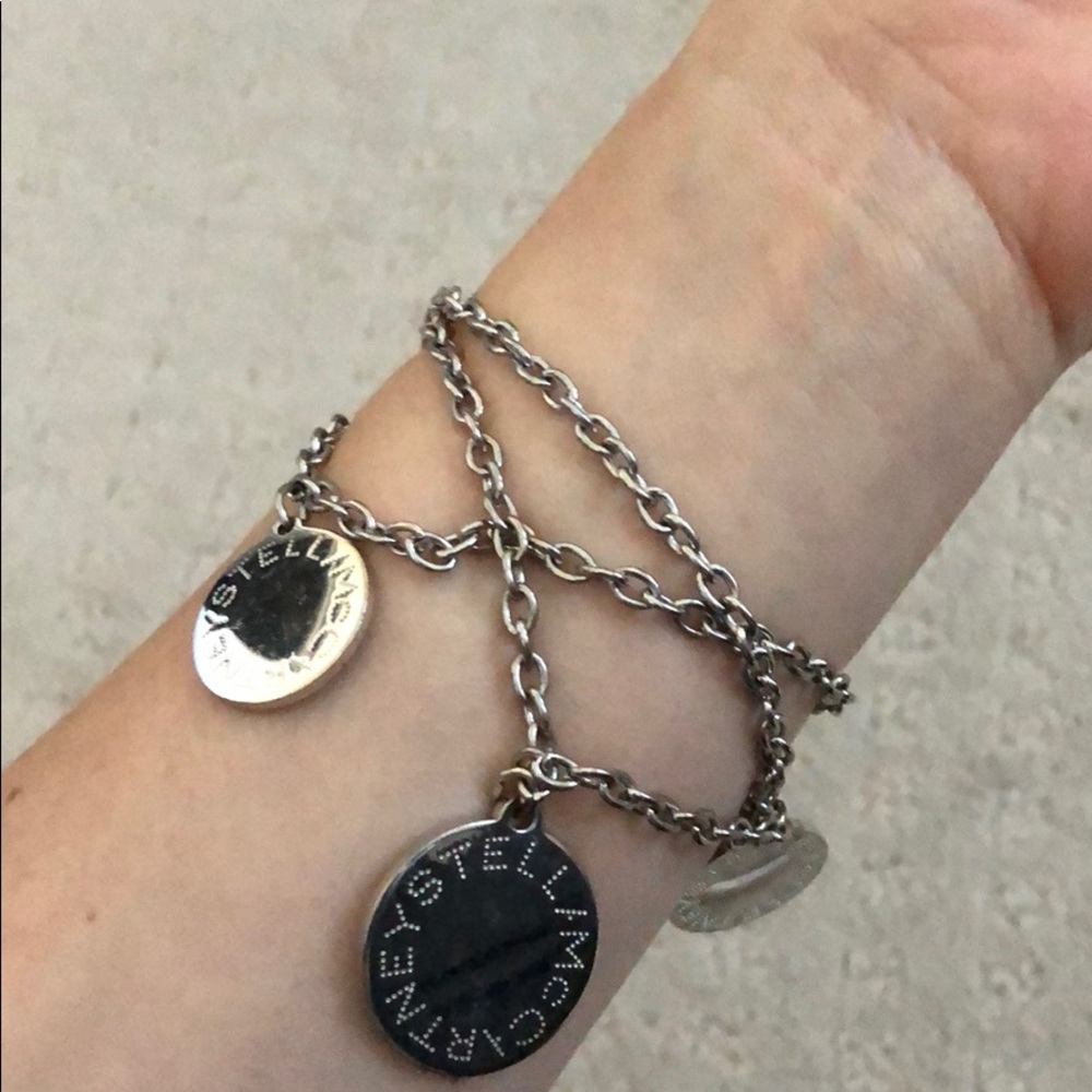Stella McCartney silver bracelet with 3 charms